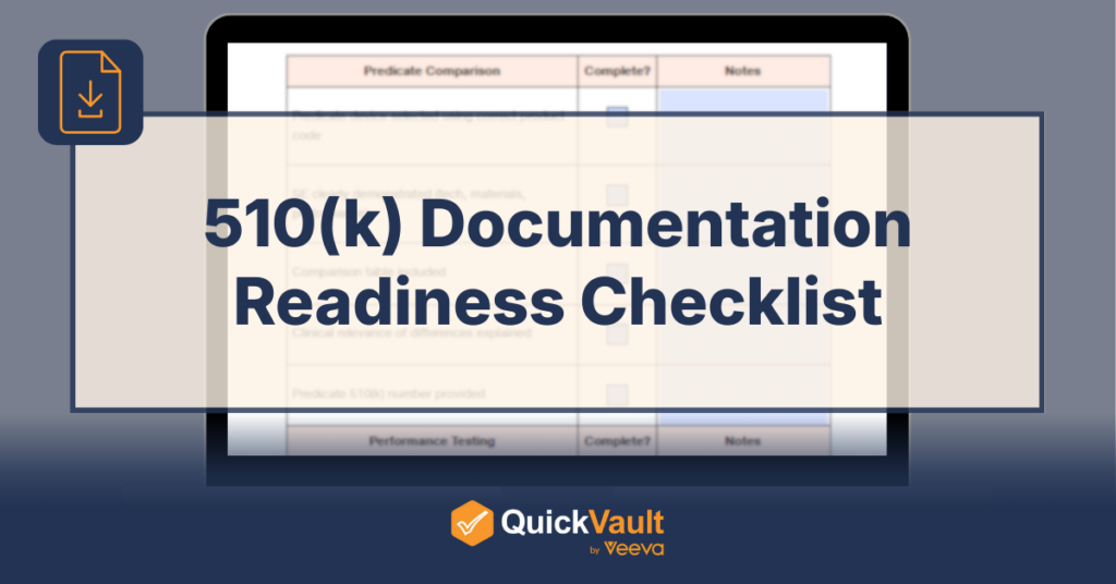 510(k) Documentation Readiness Checklist
