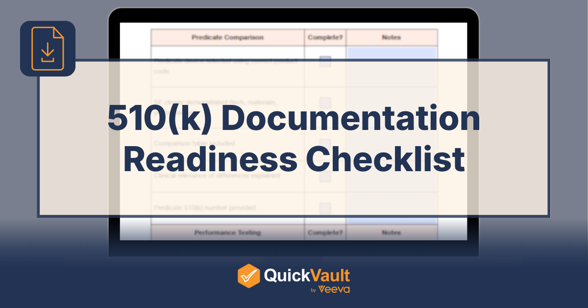 510(k) Documentation Readiness Checklist