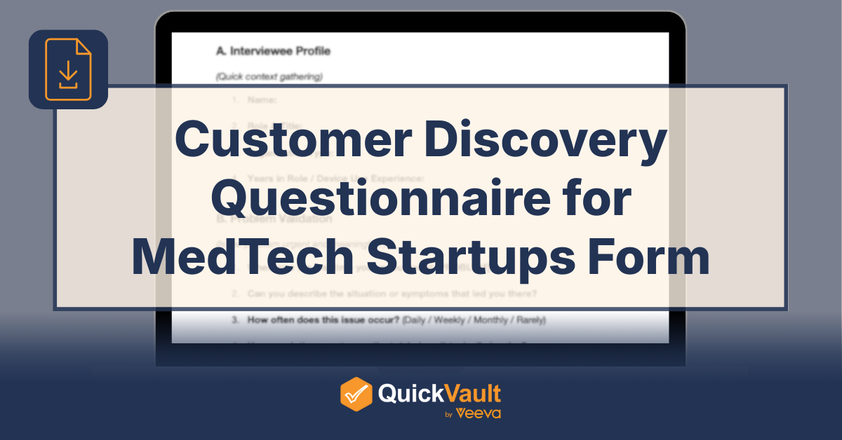 Customer Discovery Questionnaire for MedTech Startups Form