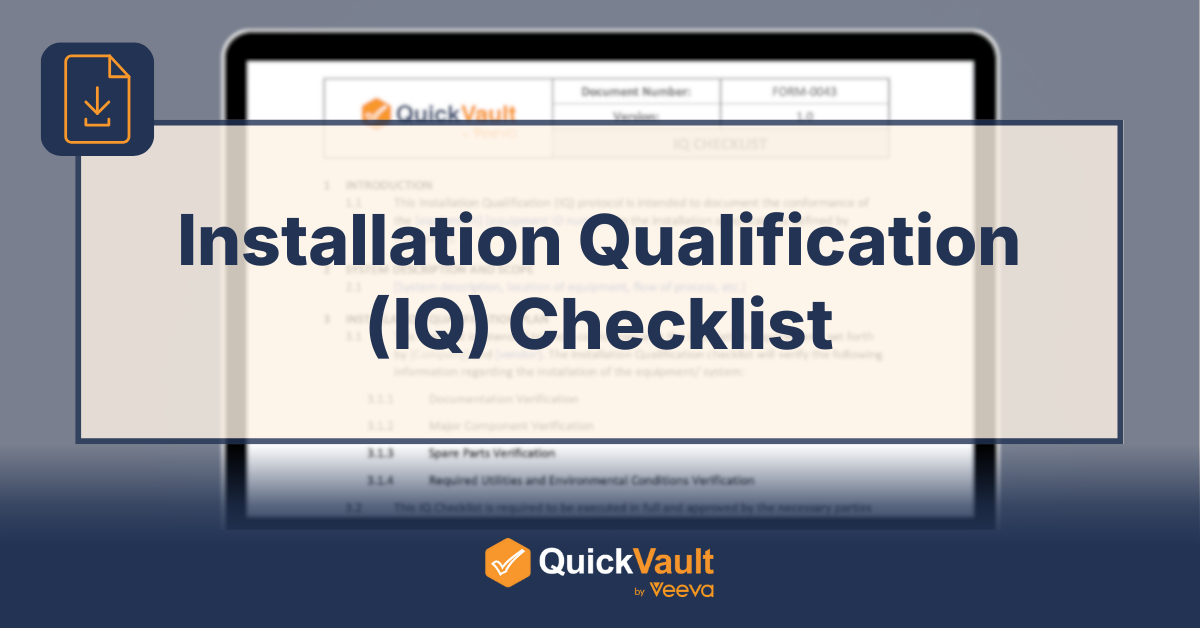 Installation Qualification (IQ) Checklist - download