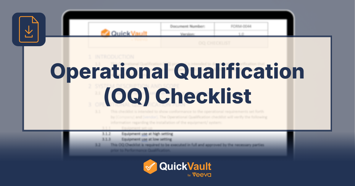 Operational Qualification (OQ) Checklist - download