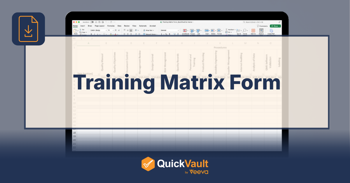Training Matrix Form - download