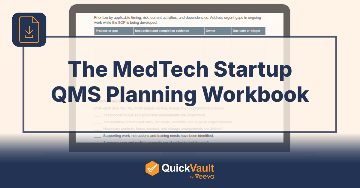 The MedTech Startup QMS Planning Workbook