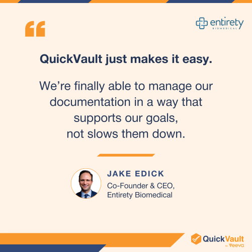 Magsorbeo case study quote " QuickVault just makes it easy. We're finally able to manage our documentation in a way that supports our goals, not slows them down."